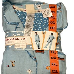 Munki Munki Blue Flannel Classic PJ Set Dog Print Bamboo Cotton XXL 1902102